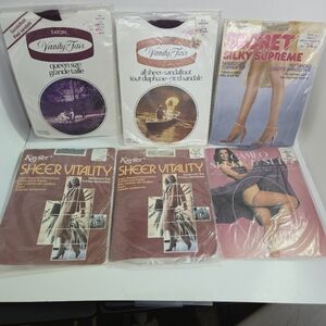 Pantyhose, 6 Pairs, Some From Eatons, Possibly Vintage, Mixed Sizing And Colours